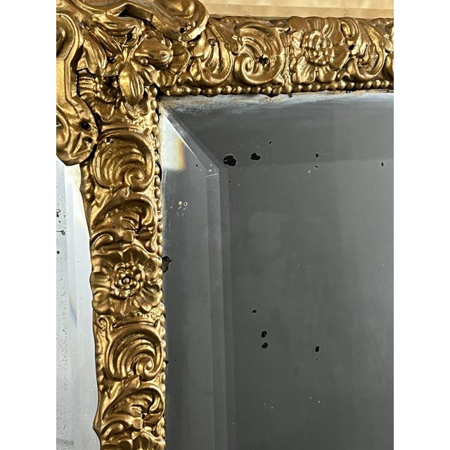 Large Antique 19th Century Mirror in Gilt Metal For Sale - Image 10 of 13