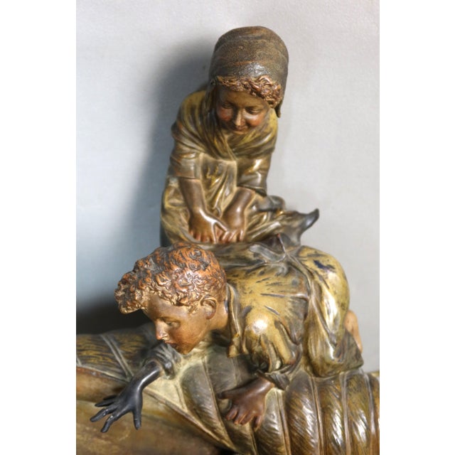 Terracotta Sculpture Forming a Lamp, 1920s-1940s For Sale - Image 3 of 15