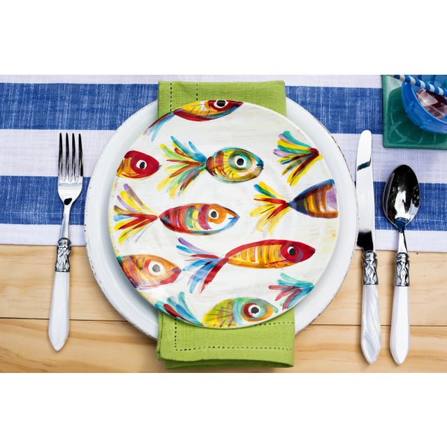 VIETRI Aladdin Brilliant Flatware White Five-Piece Place Setting For Sale - Image 9 of 10