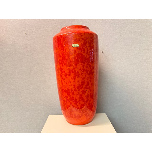 Mid-Century Modern Vintage 517-50 Orange Fat Lava Floor Vase from Scheurich, 1970s For Sale - Image 3 of 16