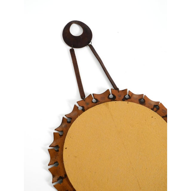 Round Wall Mirror with Leather Frame and Strap, 1960s For Sale - Image 16 of 17