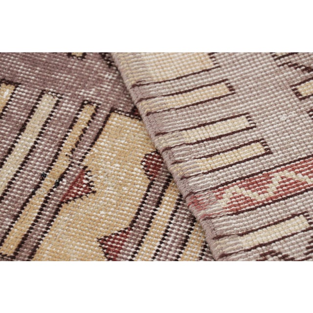 Textile Vintage Turkish Distressed Rug With Geometric Patterns, From Rug & Kilim For Sale - Image 7 of 7