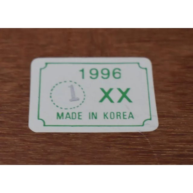 1990s Korean Maple Traditional Jewelry Box with Fitted Interior and Inlaid Rosewood For Sale - Image 13 of 13