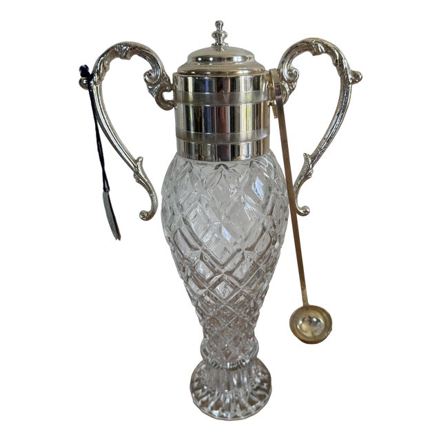 Vintage Silver-Plated Liqueur Decanter For Sale