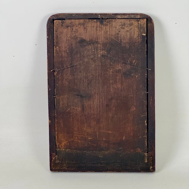 Antique Late 18th Century Mahogany Wood Wall Mirror With Top Rounded Profile For Sale - Image 11 of 14