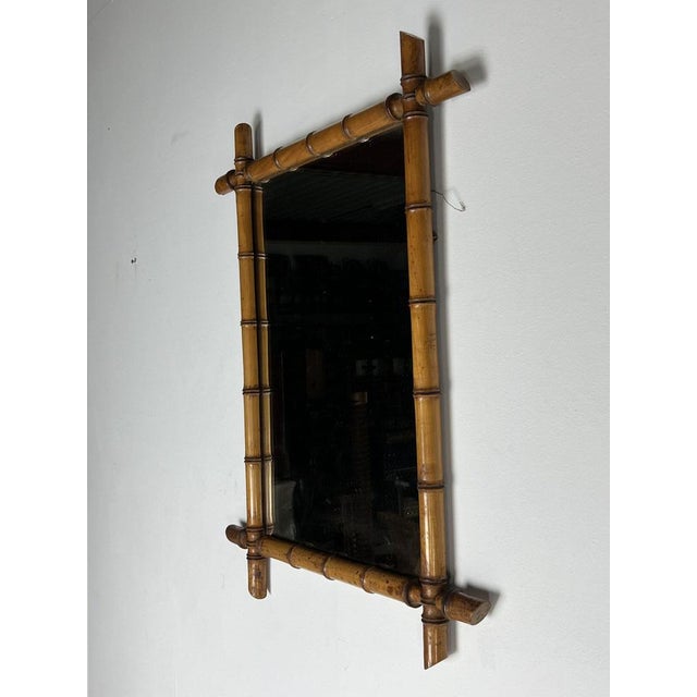 Faux Bamboo Mirror, 1890s For Sale - Image 3 of 12