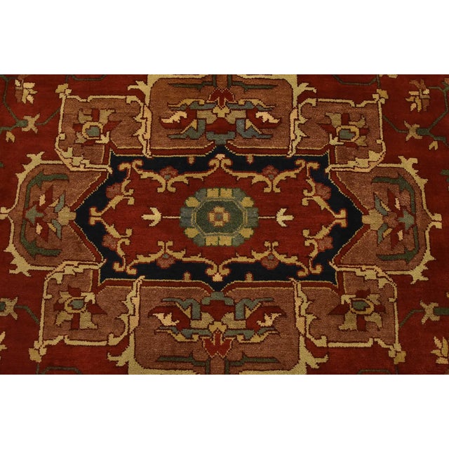 2020s Serapi Rug 8' X 9'10'' Red Wool Tribal Hand-Knotted Oriental Carpet For Sale - Image 5 of 12