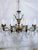 Traditional 1920's Ornate Bronze Chandelier With Crystal Pendant For Sale - Image 3 of 11
