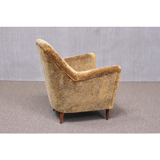 Bronze Patterned Velvet Armchair attributed to Ariberto Colombo, Italy, 1950s For Sale - Image 14 of 17