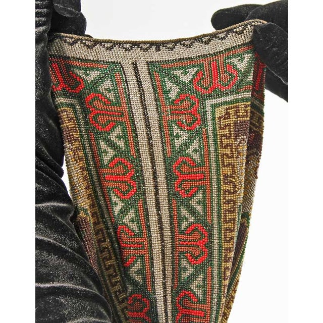 Red Deco Era Geometric Beaded Dance Purse For Sale - Image 8 of 8