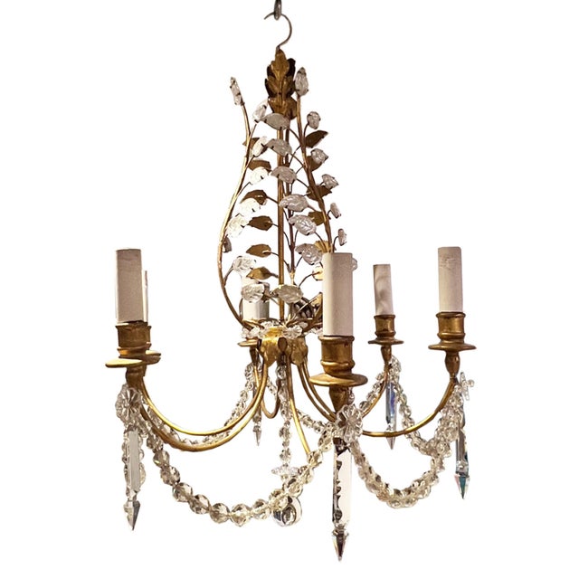 1960s Small Vintage French Chandelier, 1960s For Sale - Image 5 of 7