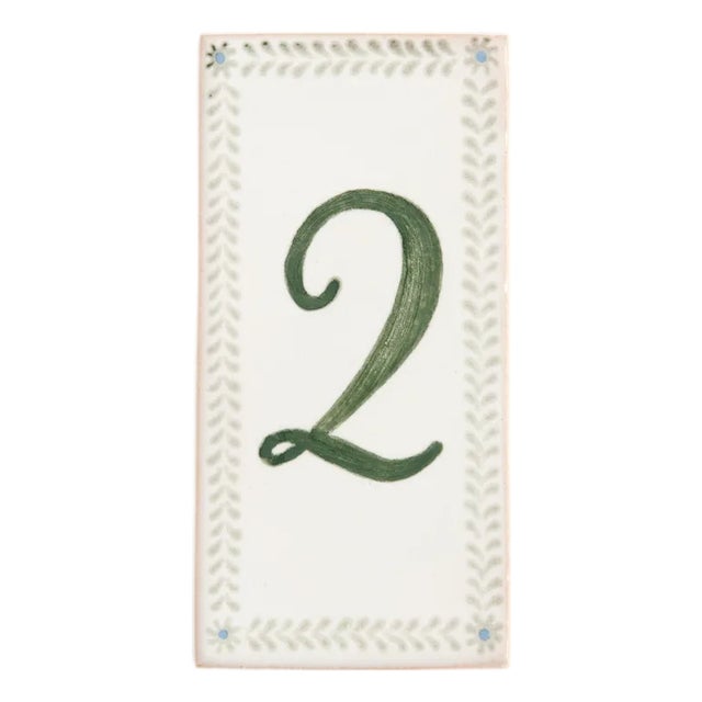 Hand-painted Tile Number, 2 For Sale