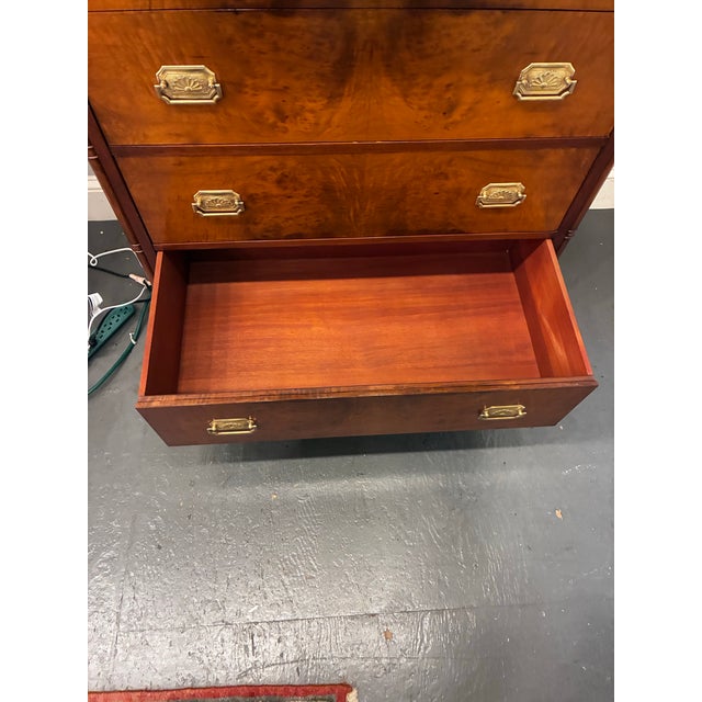 1940s 1940s Crotch Mahogany Gentlemen's Chest by Berkey and Gay Furniture For Sale - Image 5 of 9