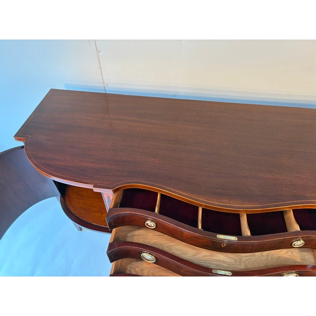 Wood Bench Made Mahogany Inlayed Sideboard For Sale - Image 7 of 15