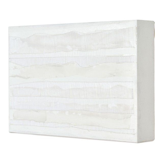 Achromatic Aura 3, Acrylic and Thread on Canvas by Aislinn Janek For Sale