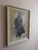 Mid-Century Modern 'Presence in Shadow' Vintage Original Abstract Figurative Oil Painting, Framed For Sale - Image 4 of 12