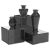 Milo Square Black Vases by Mason Editions, Set of 3 For Sale - Image 6 of 6