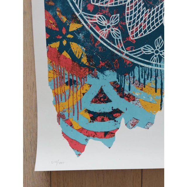 Contemporary Shepard Fairey (Obey), Collage Peace Mandala (Blue), 2024, Screenprint For Sale - Image 3 of 7