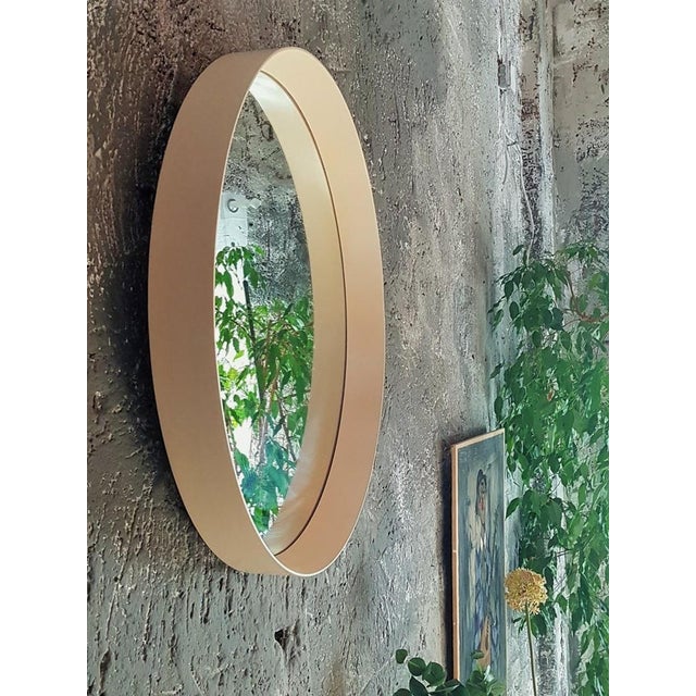 White Frame Round Wall Mirror, Italy, 1960s For Sale - Image 16 of 18