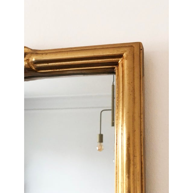 Vintage Rectangular Giltwood Bevelled Mirror With Rose Accents For Sale - Image 4 of 10