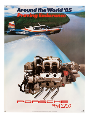 Porsche PFM 3200 Around the World 1985 Original Porsche Poster by Strenger Grafik Design