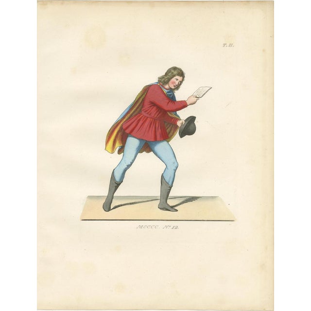 Bonnard, Medieval Costumes, 1845, Prints, Set of 4 For Sale - Image 4 of 9