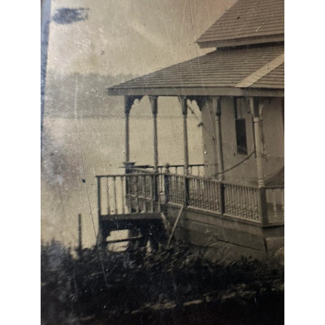 Antique Tintype Group Portrait at "Sunny Side Cottage," Circa Late 19th Century For Sale - Image 9 of 10