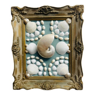 Vintage Shell Art Wall Sculpture For Sale