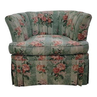 1960s Original Mayfair Tufted Chintz Club Chair For Sale