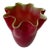 Vintage Red and Green Cased Glass Fazzoletto Handkerchief Vase, Murano Style, C. 1960s For Sale