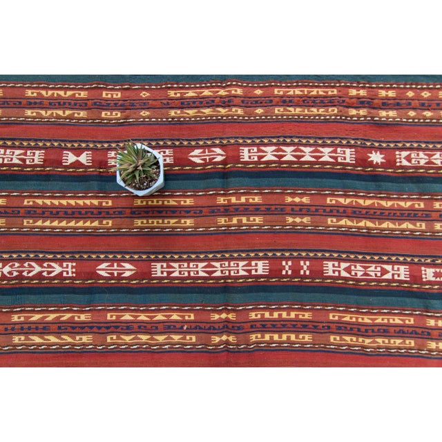 Tribal 1920s Antique Hand-Knotted Kilim - 5'1" X 10'11" For Sale - Image 3 of 11