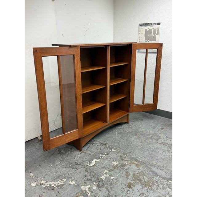 Stickley Furniture Harvey Ellis Design Bookcase With Inlay For Sale - Image 9 of 14