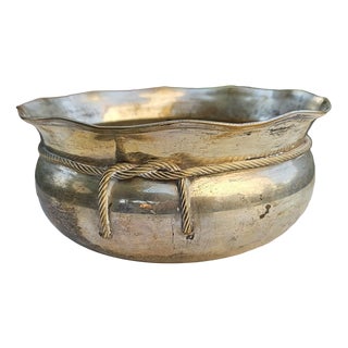 Silver-Plated Brass Bowl, 1940s For Sale