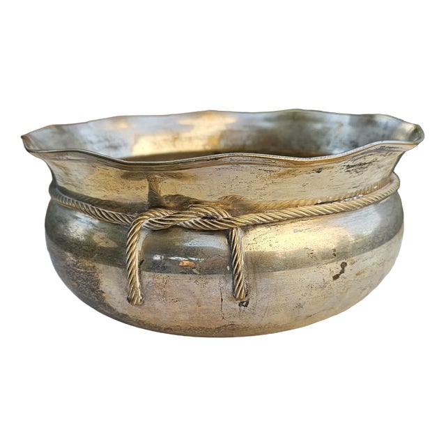 Silver-Plated Brass Bowl, 1940s For Sale