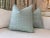 Mid-Century Modern Anna French for Thibaut's "Wynford" in Spa Blue Pillows- a Pair For Sale - Image 3 of 3