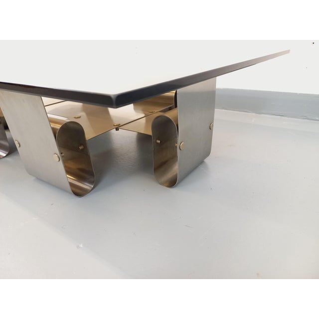 Metal Large Rectangular Coffee Table by François Monnet, 1970s For Sale - Image 7 of 18