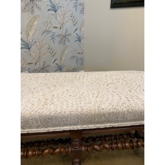 Newly Upholstered English Bench For Sale In Nashville - Image 6 of 8