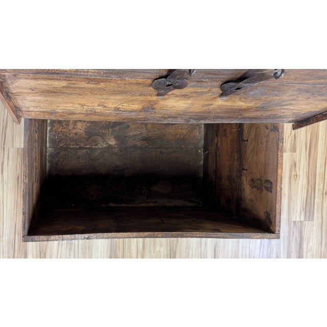 Vintage Carved Wood Indian Dowry Wedding Trunk For Sale - Image 10 of 12