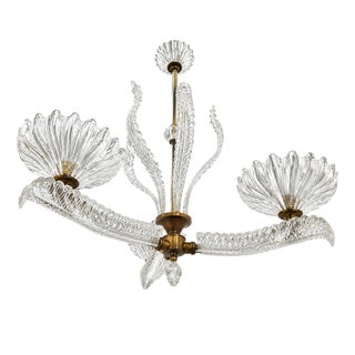 Italian Art Deco Murano Glass Chandelier by Ercole Barovier, 1940 For Sale