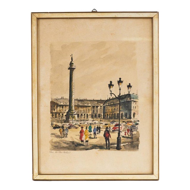 G. Lelong, Paris, Watercolor Print For Sale