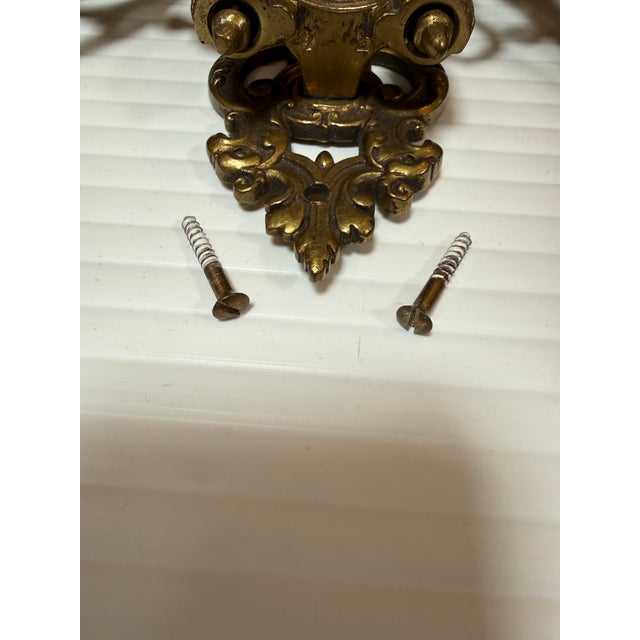 Brass Antique Ornate Brass Double Arm Piano Sconce For Sale - Image 8 of 12