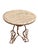 Mid 20th Century Scroll French Style Wrought Iron + Travertine Accent Table For Sale - Image 5 of 6
