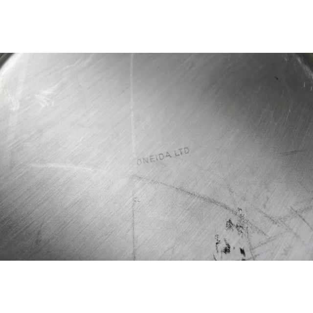 Vintage Oneida Mid Century Modern 6" Silver Plated Bread Dessert Plate, Set of 6 For Sale - Image 11 of 13