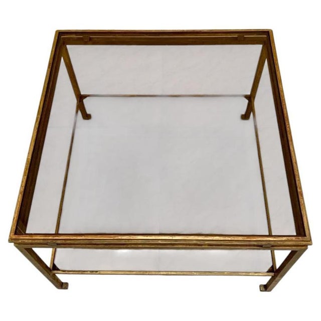 Gold Vintage Tables by Henri Pouenat for Maison Ramsey, 1950, Set of 3 For Sale - Image 8 of 9