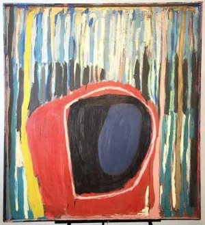 Mid 20th Century Large Framed Abstract Modernist Oil Painting