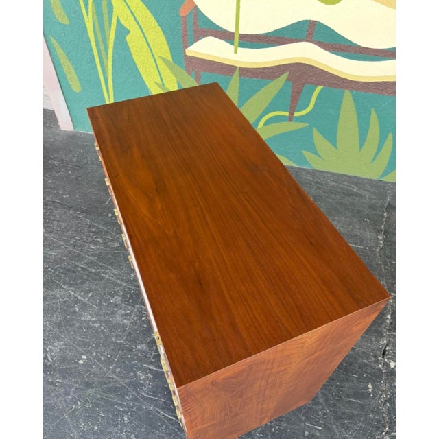 Mid 20th Century Mid Century Stanley Tallboy W/ Brass Spade Pulls For Sale - Image 5 of 14