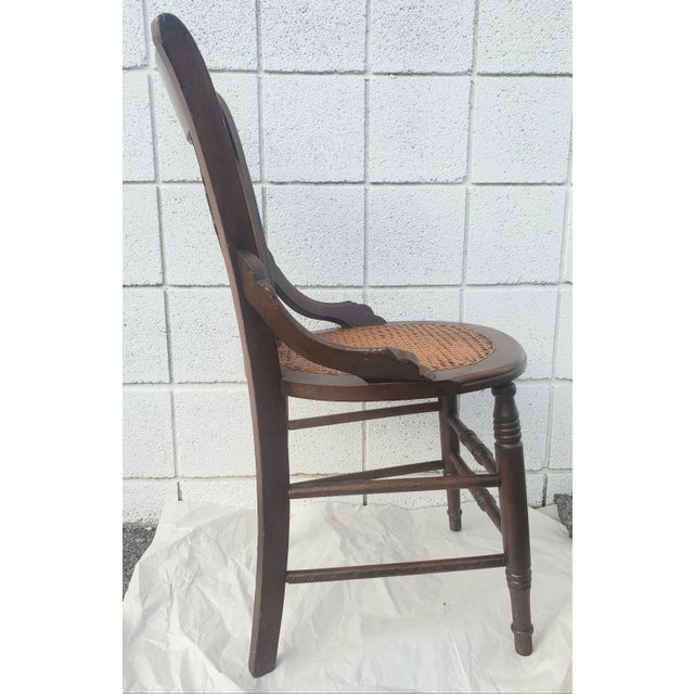Victorian Carved Walnut and Cane Seat Side Chair For Sale - Image 4 of 7