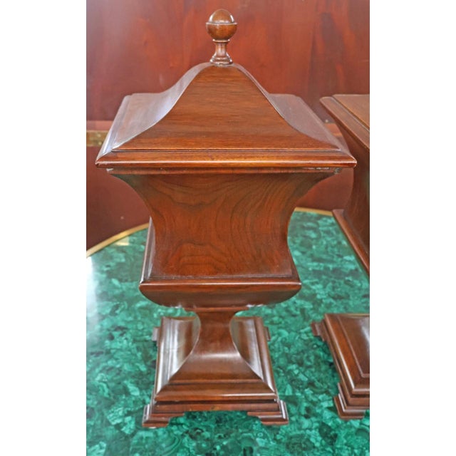 Pair of Late 19th Century English Mahogany Regency Style Urn Knife Boxes For Sale - Image 11 of 12