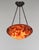 Daum freres & Louis Majorelle célosia cristata A wonderful French art deco hanging fixture in wrought iron with a rare...