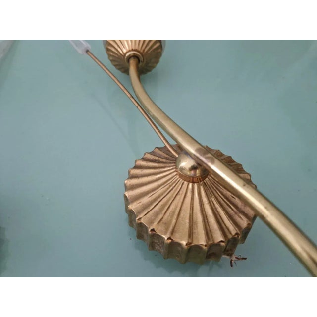 Gold Mid-Century French Floral Wall Sconces, 1950s, Set of 2 For Sale - Image 8 of 13